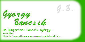 gyorgy bancsik business card