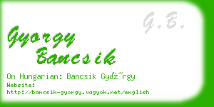 gyorgy bancsik business card